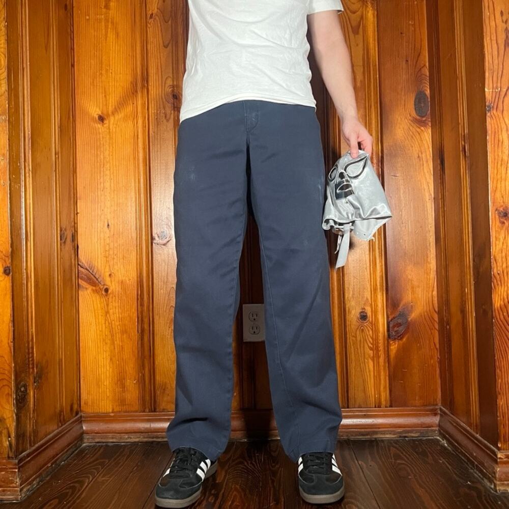 Dickies 38x30 Workwear Pants Navy Slim Straight